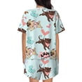 thumbnail image 3 of Naloa Cute Pug Dogs Women's Short-Sleeved Pajama Set, Loungewear, Summer pajamas, Breathable Cozy - Medium, 3 of 9