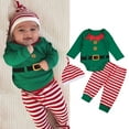 thumbnail image 2 of Odeerbi 2025 Baby Boys Girls Autumn Christmas Clothes Set Toddler Romper Pant Hat Outfits Clothes, 2 of 7