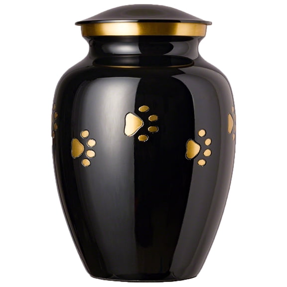 Best Friend Services Ottilie Paws Pet Urn-SML, Ebony/Horz Brass Paws