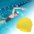 thumbnail image 2 of Gorro de natación impermeable de silicona amarillo de 1 pieza, 2 of 5