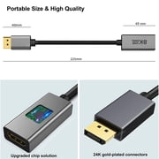 DisplayPort to HDMI Adapter Cable 8K 60Hz,4K 240Hz, Unidirectional DisplayPort 1.4 to HDMI 2.1 Cable Adapter, Supports RTX4080, RX7900