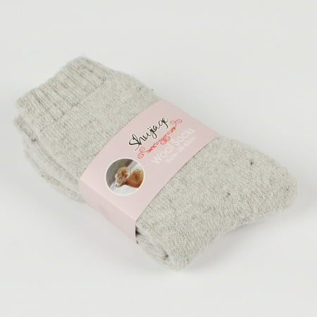 1 Pairs Womens Wool Rabbit Hair Warm Thick Soft Fashion Boot Socks Knit Solid Color Socks Light