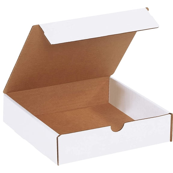 BOX USA BML882 Literature Mailers, 8" x 8" x 2", White (Pack of 50)