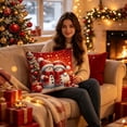 thumbnail image 6 of Eagokdc Christmas Throw Pillow Covers Farmhouse Waistrest Pillow Case, Square Cushion Cover Xmas Decoration for Sofa Couch Bed Car Dormitory Home Decor, 6 of 6