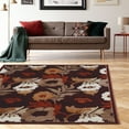 thumbnail image 2 of Hi Lo Floral Rug Brown 5x7.6 Chenille Polyester 3D Pattern Transitional Design, 2 of 5