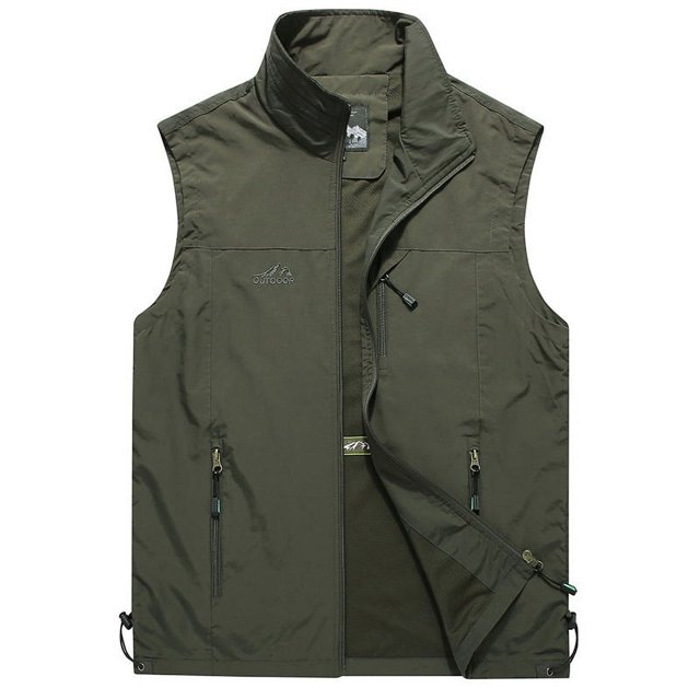 Chaleco de secado rápido para ocio al aire libre de primavera y verano para hombre, chaleco de fotografía con cuello Simple a la moda para hombre