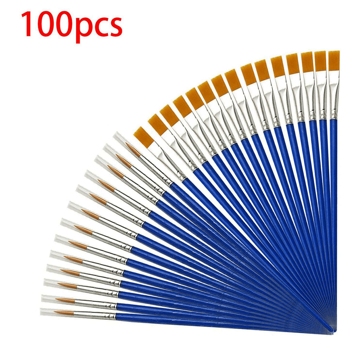 500 Pieces Kids Paint Brushes Set for Watercolor Oil Painting Flat +Pointed Brush for Body Face Nail Craft Art