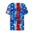 thumbnail image 5 of Red White and Blue Blouses for Women American Flag Women Shirts Fourth of July Shirt Women Memorial Day Shirts Women's Casual Independence Day Printed Short Sleeve V-Neck Top, 5 of 5