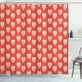 thumbnail image 1 of Ambesonne Love Shower Curtain, Hipster Hearts Valentines, 69"Wx70"L, Vermilion Multicolor, 1 of 3