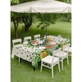 thumbnail image 3 of Outdoor Tablecloth with Umbrella Hole and Zipper, St. Patrick's Day Rectangle Table Cloth 60x102 Inch Waterproof Tablecloth, Farmhouse Green Lucky Clovers Coin Picnic Table Cover for Patio Camping, 3 of 7