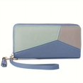 thumbnail image 5 of Trendy Colorblock Long Wallet, Zipper Around Coin Purse, Large Capacity Credit Card Holder Trendy Unisex Bag for Daily Use, 5 of 5