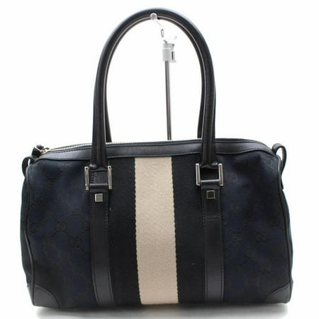 - Boston Sherry Monogram Web 868854 Black Canvas Shoulder Bag