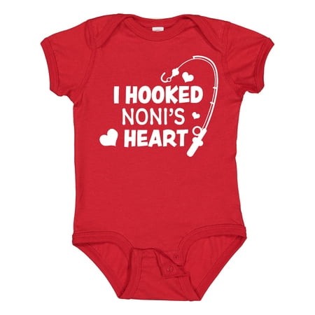 

Inktastic I Hooked Noni s Heart with Fishing Rod Boys or Girls Baby Bodysuit