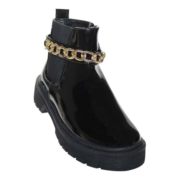 BOTIN CASUAL LEON NIÑA NEGRO CHAROL 4111 Leon 4111p