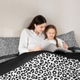 thumbnail image 5 of Manfei Jungle Animal Pattern 7-Piece King Bedding,Black Kawaii Bowknot King Bed in a Bag,Black Reversible, 5 of 7
