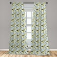 thumbnail image 5 of Ambesonne Luau Curtains, Summer Surfers and Plants, Pair of 28"x84", Olive Green Slate Blue, 5 of 5