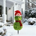 thumbnail image 2 of CY5O5ee Christmas Snowman Topiary Trees 21.7'' Boxwood Topiaries with Red Bow Tie Santa Hat 3D Yard Signs with Stakes for Christmas Indoor Outdoor Home Garden Porch Decor, 2 of 4