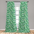 thumbnail image 5 of Ambesonne Exotic Curtains, Colorful Themed Cactus Motif, Pair of 28"x95", Forest Green and Red, 5 of 5