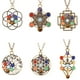 thumbnail image 4 of Nvzi Colgante de collar, hecho a mano, colgante de plata antigua, collar de árbol de la vida, collar de piedras de colores (plata, estilo flor de la vida), 4 of 4