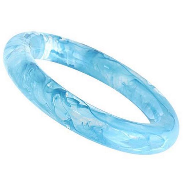 Bracelet en Résine de 7,25 Po Sans Pierre&44; Bleu Capri