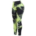 thumbnail image 5 of MixMatchy Women's High Waist Textured Tie Die Slimming Workout Brazilian Leggings Tights, 5 of 5