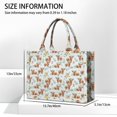 thumbnail image 3 of Large Capacity Tote Bag,Blue Highland Cow Flower Leaf Pattern Handbag Fashion Luxury Tote Bag,15.7"x13"x 5.1" Inches,Laptop Compatible, 3 of 6