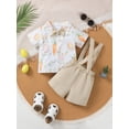 thumbnail image 2 of PureChapter Baby Boys' Clothing Sets Boys Summer Outfits Easter Bunny & Carrot Print Short Sleeve Bow Tie Shirt & Suspender Shorts 2-Piece, 2 of 9