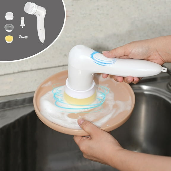 Cleaning Supplies Handheld Spin Scrubber,Electric Horsepower Shower Scrubber for Cleaning,Cordless Power Cleaning Brush with 4 Replaceable Brush Heads for Kitchen Dishes Tub Sink Tile