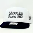 thumbnail image 2 of Literally Just a Girl Hat, Cute Embroidered Adjustable Baseball Cap for Women, Trendy Statement Hat with Fun Quote, Perfect Gift for Friends, Everyday Casual Streetwear Style, 2 of 5