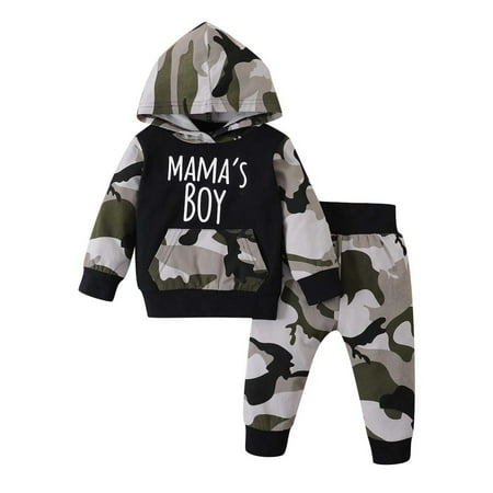 

Yyeselk Toddler Baby Boy Girl Clothes Camouflage Hoodie Sweatshirts Long Pants Fall Winter Outfits Set