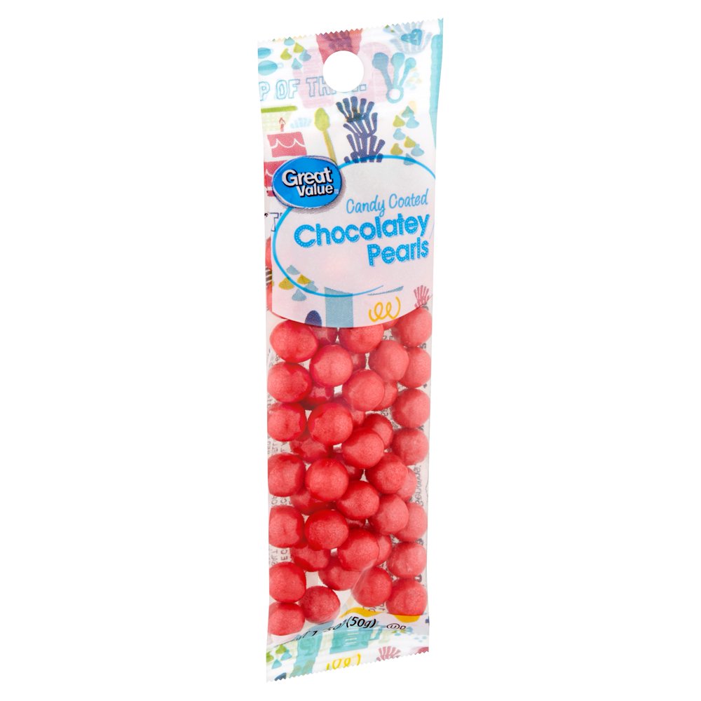 Great Value Red Candy Coated Chocolatey Pearls, 1.75 oz