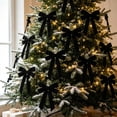 thumbnail image 4 of 16 Pcs Velvet Christmas Bows Ornaments, Black Long Tail Ribbon Bows for Christmas Tree, Wreath, Garland & Gift Wrap Decor, 4 of 7