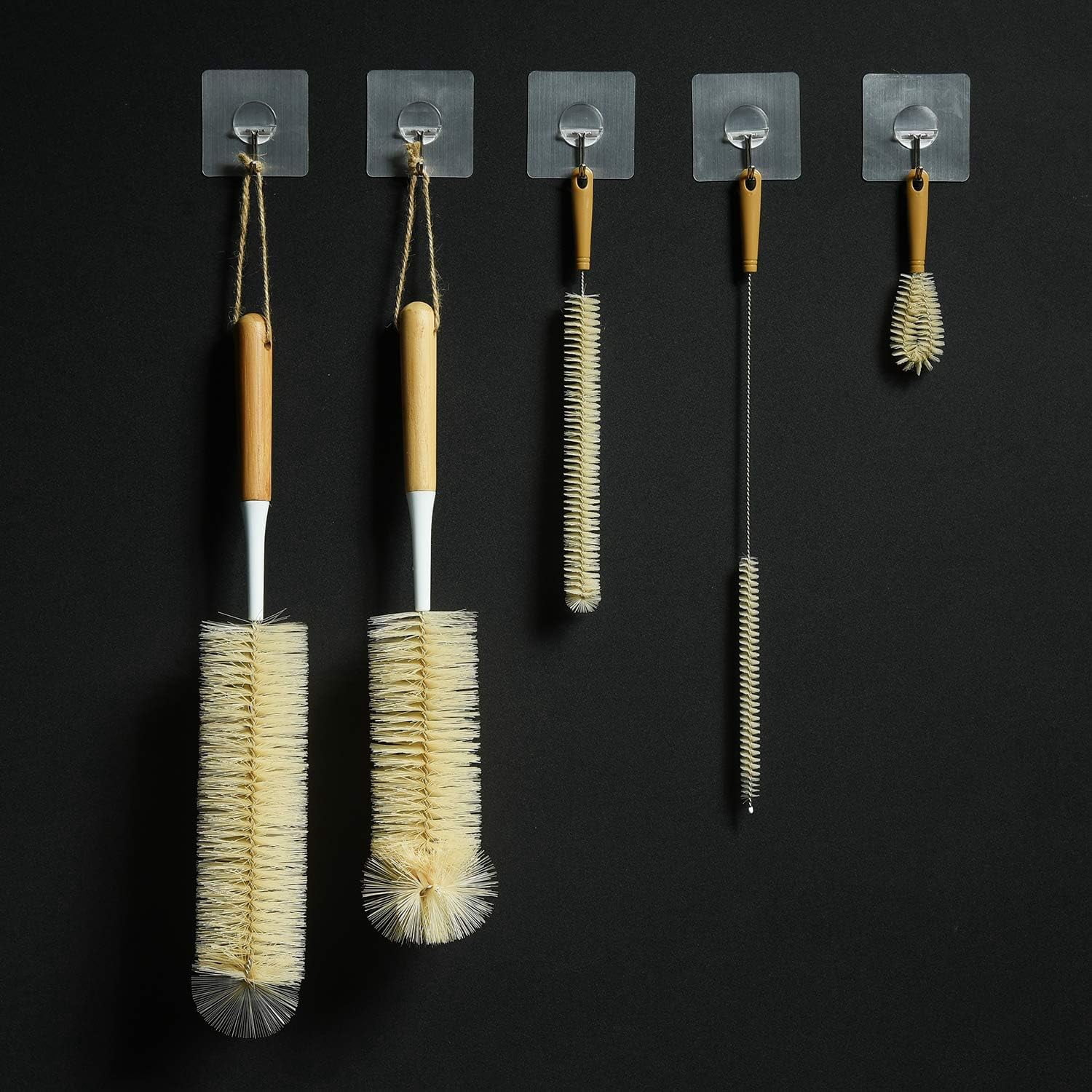 8-Pack Bottle Cleaning Brush Set - Long Bottle Cleaner for Washing Beer/Wine Narrow Neck Bottles, Hummingbird Feeder, Sport Well, Plus Kettle Cleaner, Straw Brush