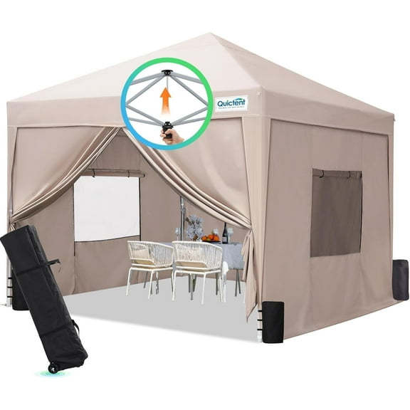 Quictent Privacy 6.6x6.6 Pop up Canopy Tent with Sidewalls and Roll-up Ventilated Windows, Outdoor Commercial Gazebo Shelter Enclosed Waterproof, Bonus 4 Sandbags