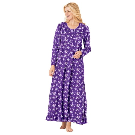 

Dreams & Co. Women s Plus Size Long Sleeve Gown Nightgown