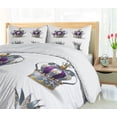thumbnail image 5 of Ambesonne Crown Duvet Cover Set, Detailed Ornaments Along Gems, 2-Calking, Pale Slate Blue Purple, 5 of 7
