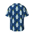 thumbnail image 2 of Easygdp Beautiful King Penguin Pattern Men's Casual Short-sleeved Shirt with Pocket and Button Suitable for Beach Vacation Leisure - Small, 2 of 7