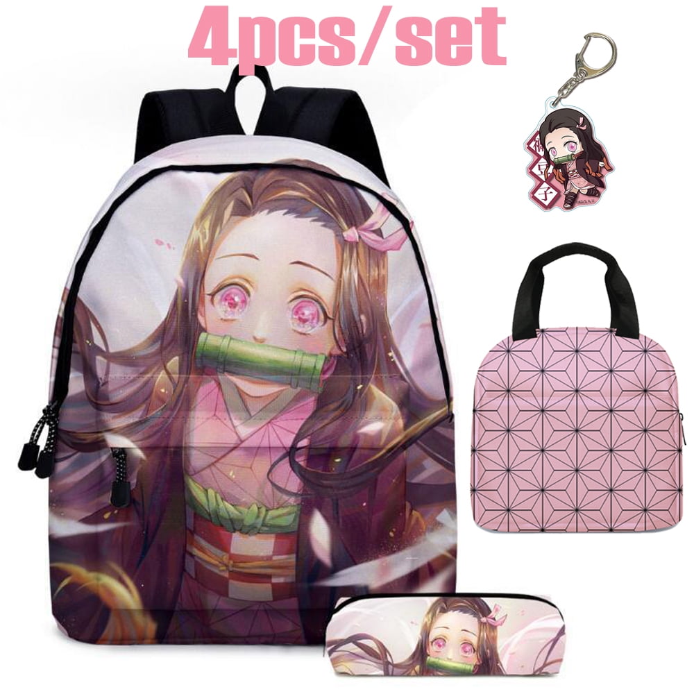 11pcs/set Demon Slayer Nezuko School Bag + lunch box bag 