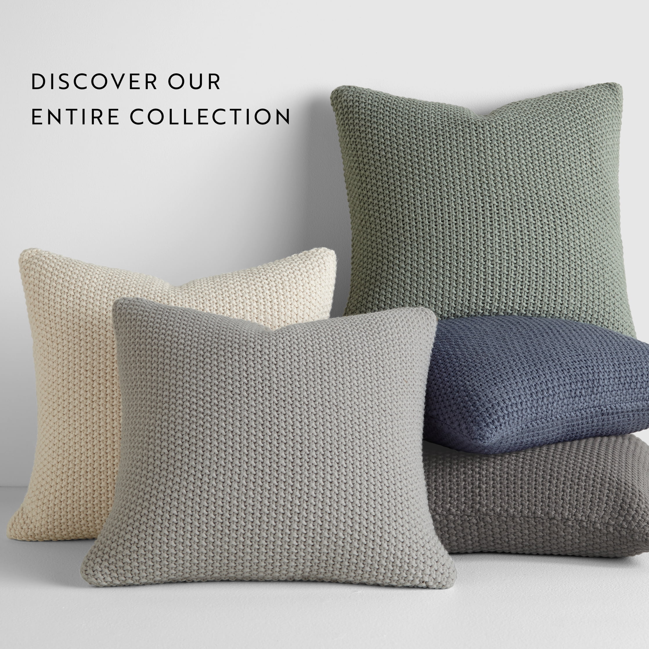 Noble Linens Decor Throw Pillow in Seed Stitch Knit Fabric