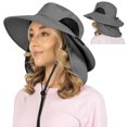 thumbnail image 2 of SUN CUBE Fishing Hat Sun Hat for Men, Women, Hiking Sun Hat with Neck Flap, Wide Brim, Chin Strap, Safari Summer Bucket Boonie Hat, UPF 50+ Outdoor Protection, Packable Breathable Mesh (Gray), 2 of 8