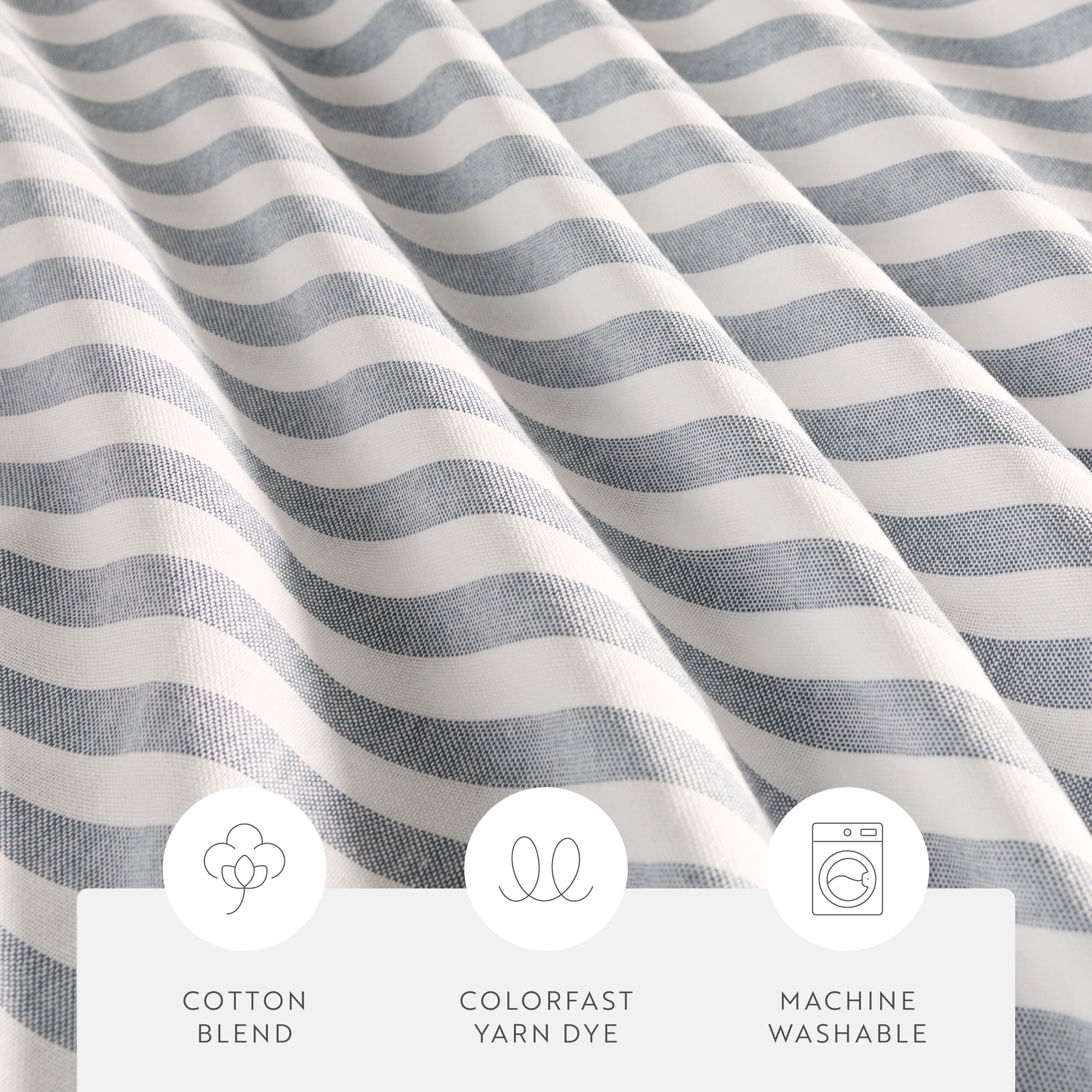Cotton Blend Classic Stripe Shower Curtain