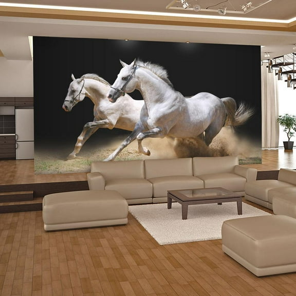Tiptophomedecor Animal Wallpaper Wall Mural - Galloping Horses On The Sand