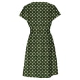 thumbnail image 6 of ClodeEU Women's Boho V Neck Floral Print Ruffle Sleeve Mini Dress,Cute Smocked Waist Short Dress Army Green,Womens Plus XL, 6 of 6