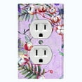 thumbnail image 1 of Metal Light Switch Plate Cover Cotton Flower Semicircle Frame Purple FLW028, 1 of 13