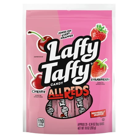Laffy Taffy Candy All Reds Mini Bars, Chewy, 10 Ounce Bag