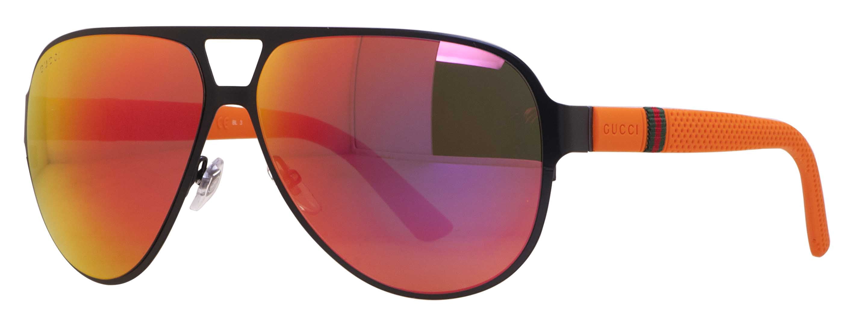 Gucci Men's GG 2252/S Black Orange/Red 