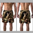 thumbnail image 3 of luoweisi Men's Beach Shorts Quick Dry Swim Trunks with Mesh Lining Easter Rabbit L, 3 of 5