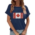 thumbnail image 1 of Canada T Shirt Short Sleeves Maple Leaf Basic Tee Shirt Spring Tops Women's Clothes, 1 of 3