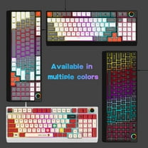 K98-RGB Mechanical Gaming Keyboard Wired, Programmable Backlit Modes, Hot-Swappable Red Switch, Anti-Ghosting, Double-Shot PBT Keycaps, Light Up Keyboard for PC Mac