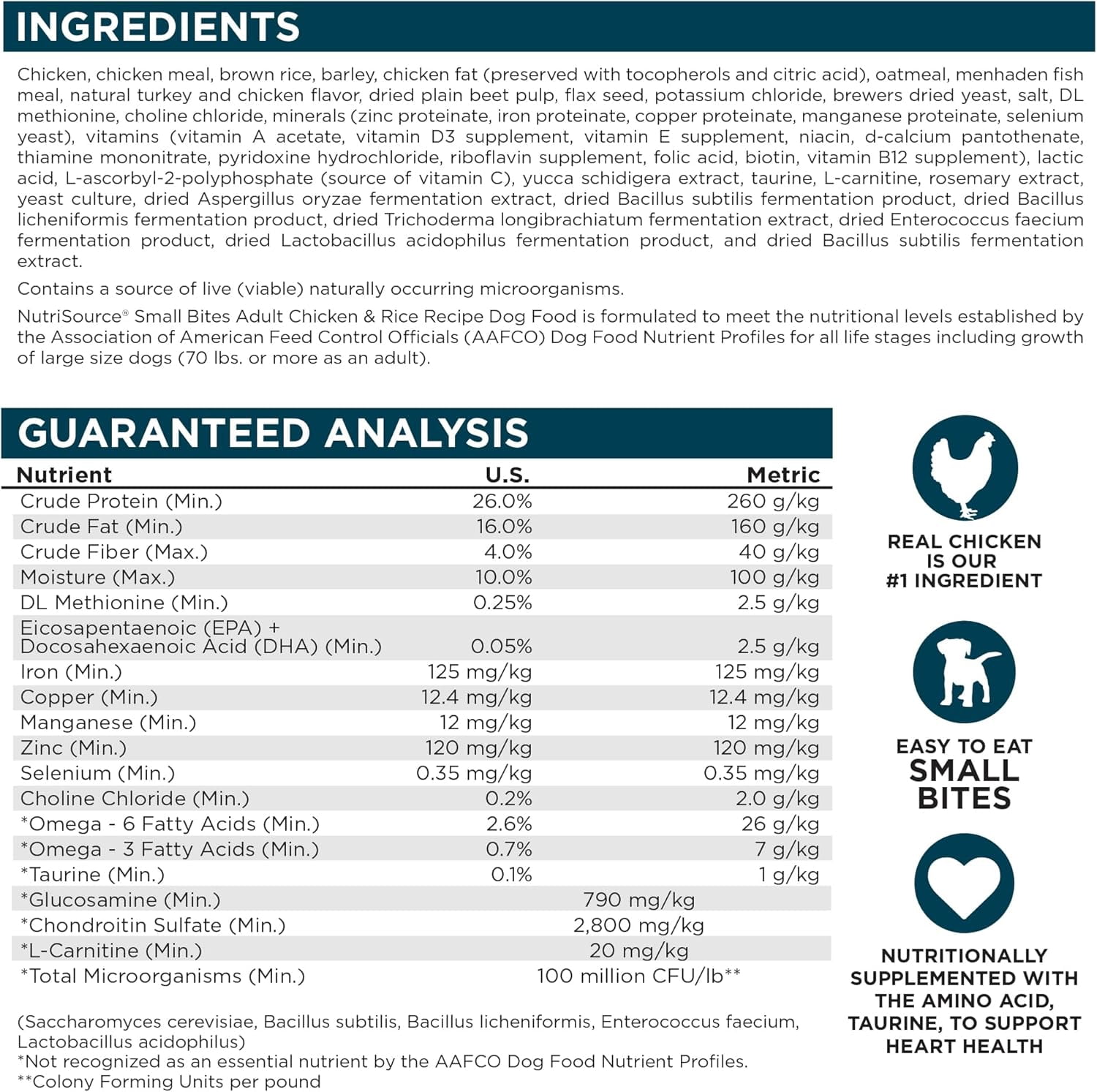 NutriSource with Wholesome Grains Adult Small Bites Chicken & Rice Recipe Dog Food 12 lb